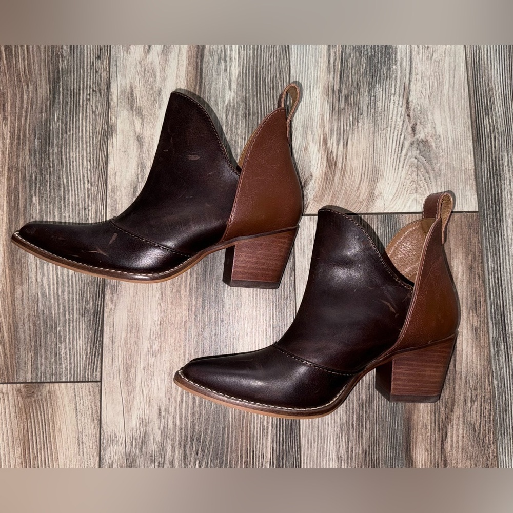 New Womens Nocona Micki Cowhide 7" Snip Toe Ankle Boots Bootie Shoes Size 6 - Picture 2 of 8